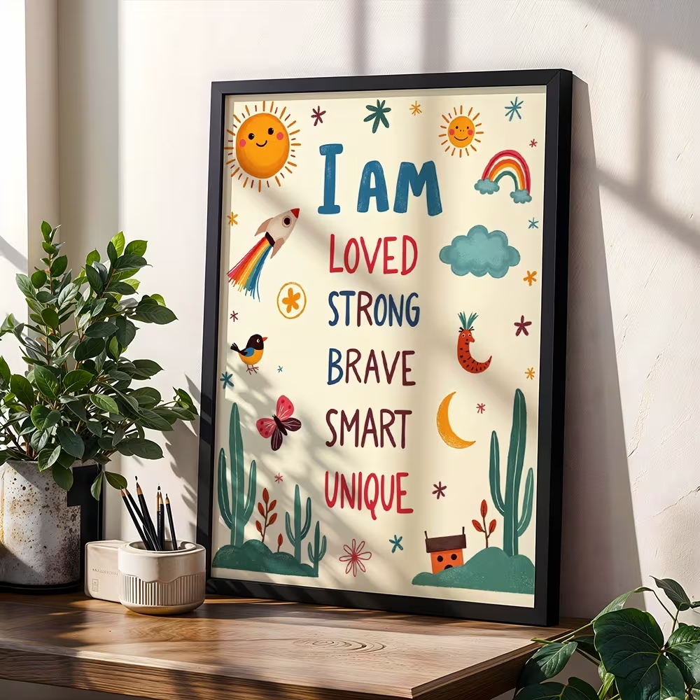 Kids Education Nursery - Kolorowa grafika ścienna I Am Loved