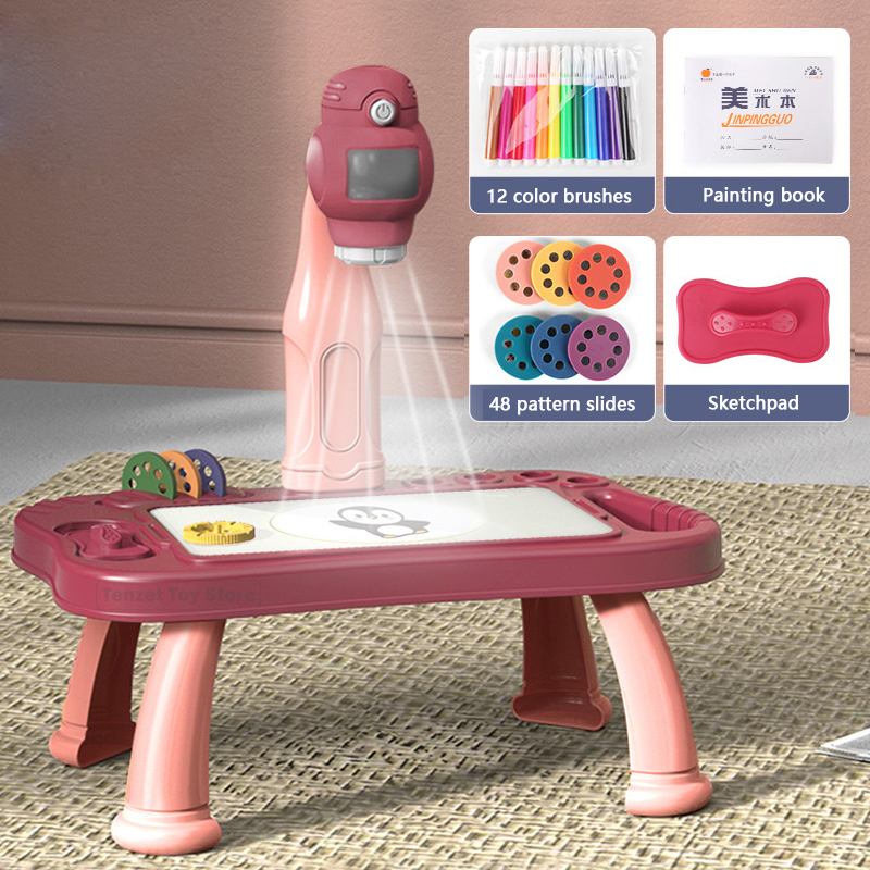 Kids Education Tablets - Inteligentny projektor dzieci malowanie zestaw stołowy